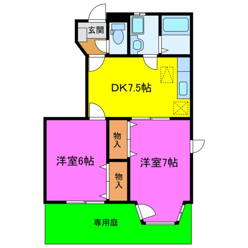 間取図 東海道本線/菊川駅 徒歩17分 1階 築25年