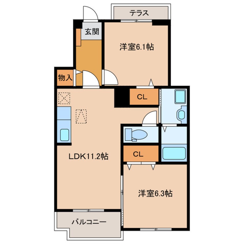 間取図 東海道本線/菊川駅 バス7分菊川警察署東下車:停歩8分 1階 築11年