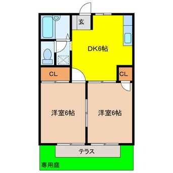 間取図 東海道本線/掛川駅 徒歩19分 1階 築34年