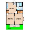 シティハイツおおすみＡ 2DKの間取り
