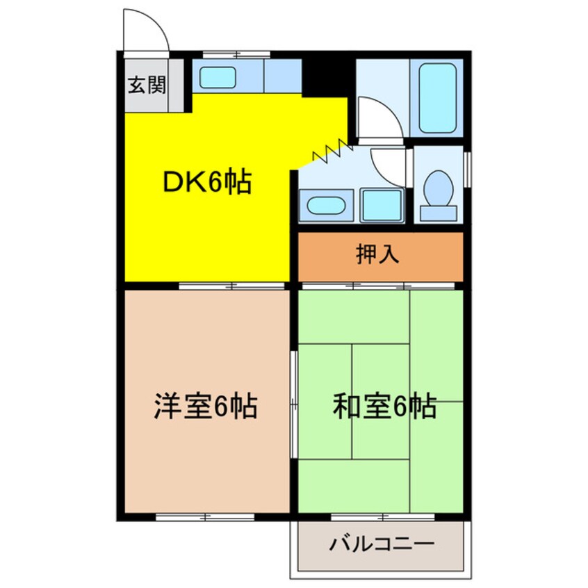 間取図 東海道本線/掛川駅 徒歩15分 2階 築30年