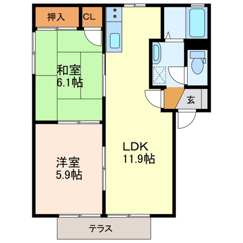 間取図 東海道本線/掛川駅 車移動　25分10.6km 1階 築24年