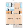 フレグランス北門 2DKの間取り