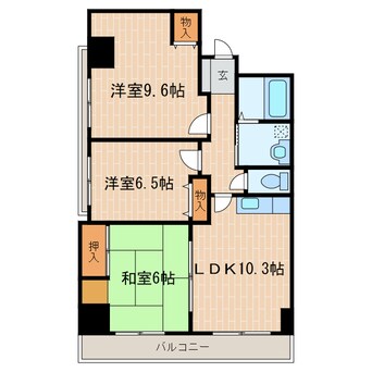 間取図 東海道本線/掛川駅 徒歩6分 7階 築23年