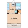 グリーンハイツ北門Ａ 1Kの間取り