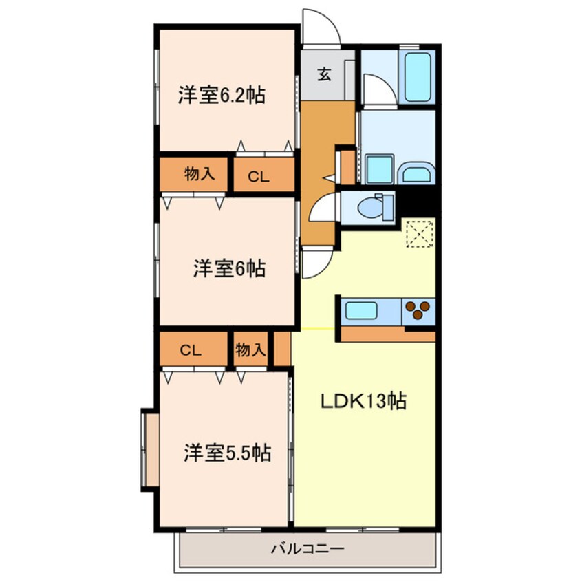 間取図 リヴェール・Ｊ・３４