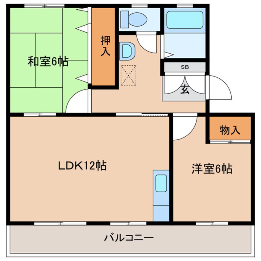 間取図 東海道本線/掛川駅 徒歩7分 2階 築35年