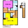 グランメール掛川 1LDKの間取り
