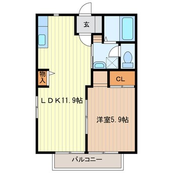 間取図 東海道本線/菊川駅 バス17分平田本町下車:停歩19分 1階 築28年