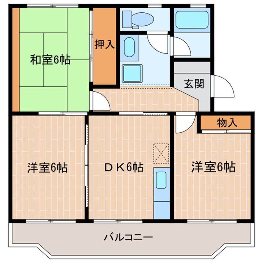 間取図 東海道本線/掛川駅 徒歩7分 3階 築35年