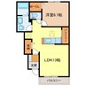 ベルプロムナード 1LDKの間取り