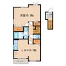 パルティール 1LDKの間取り