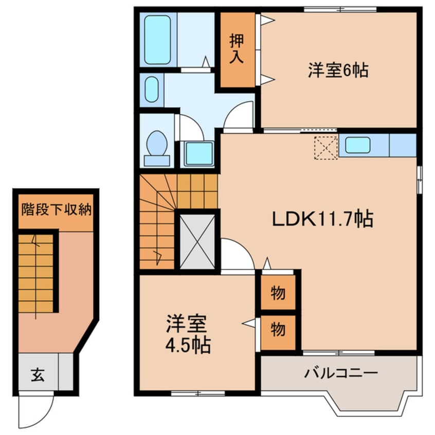 間取図 東海道本線/掛川駅 徒歩9分 2階 築27年