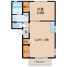 マティーナＢ 1LDKの間取り