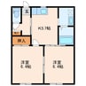 ひまわりA 2Kの間取り