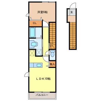 間取図 東海道本線/菊川駅 徒歩10分 2階 築13年