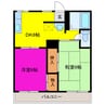 サンハイツ駅南 2DKの間取り