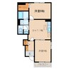 ベル　ビレッジ 秋葉通り　Ⅰ 2DKの間取り