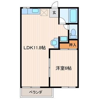 間取図 東海道本線/菊川駅 徒歩16分 2階 築35年