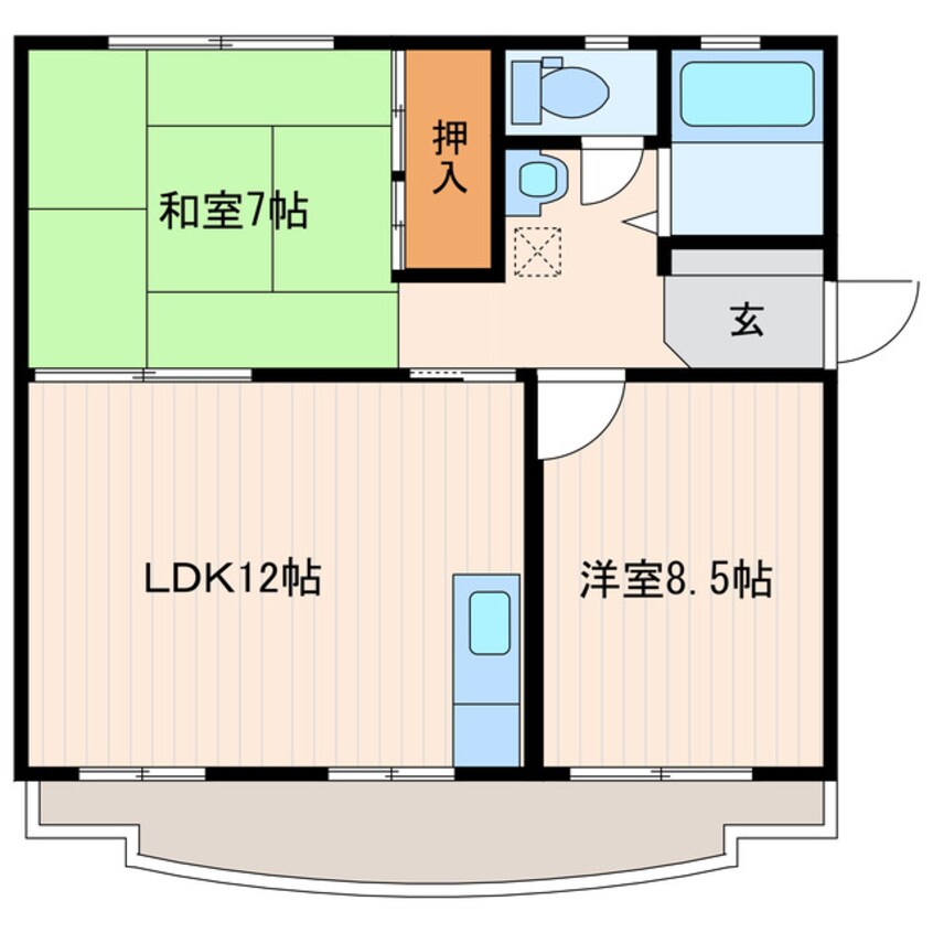 間取図 東海道本線/掛川駅 徒歩17分 2階 築32年