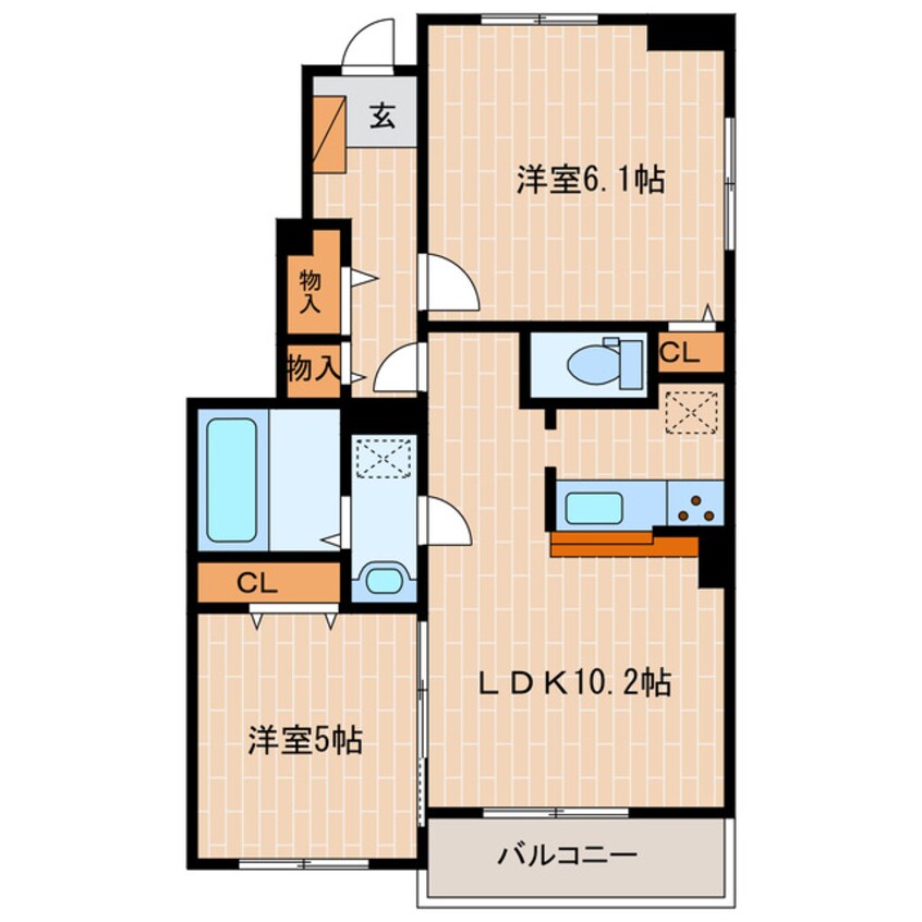 間取図 東海道本線/菊川駅 徒歩11分 1階 築6年