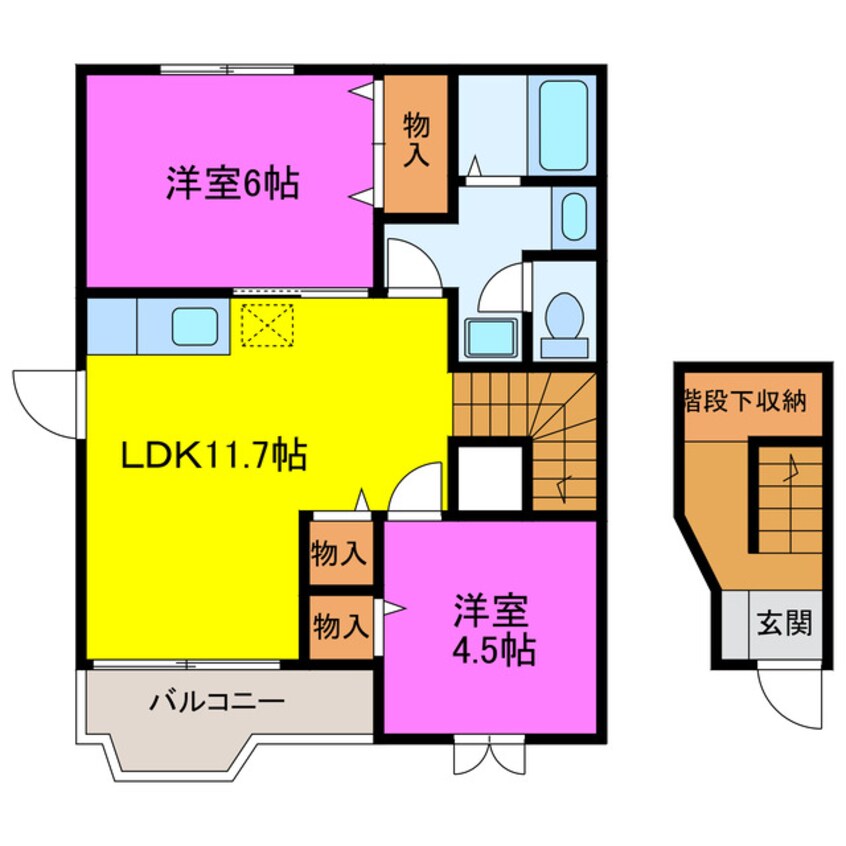 間取図 天竜浜名湖鉄道<天浜線>/桜木駅 徒歩18分 2階 築23年