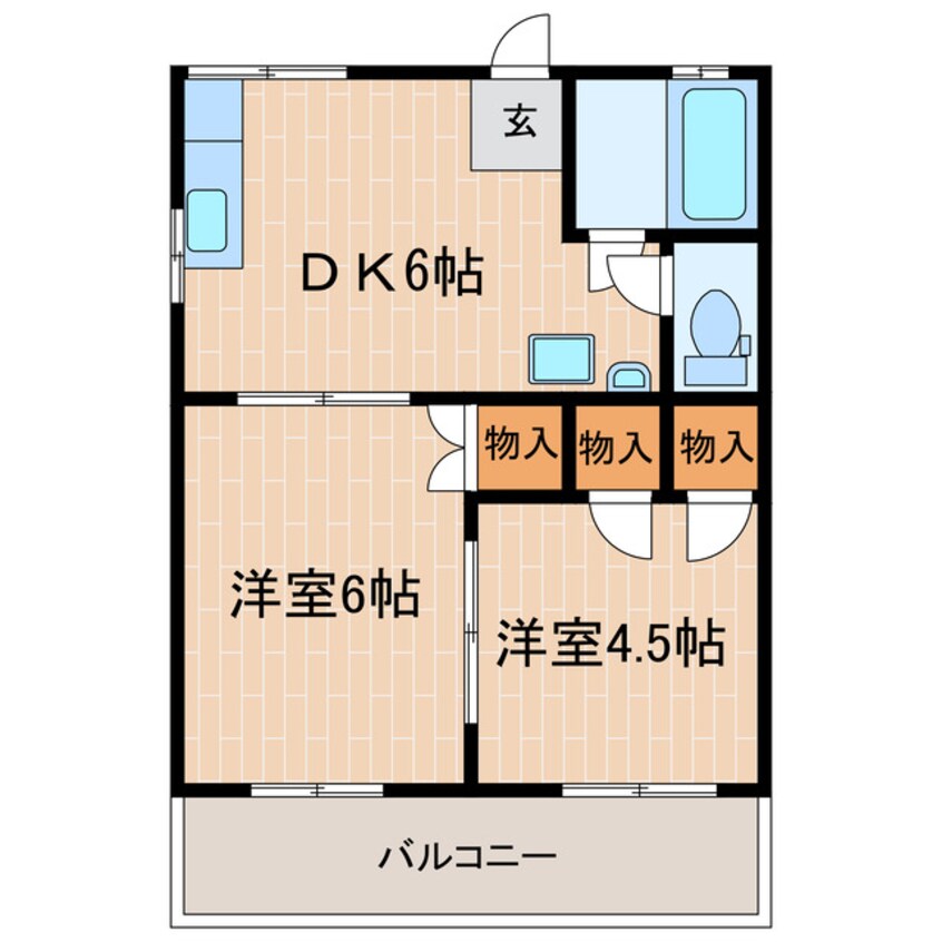 間取図 東海道本線/掛川駅 車移動　6分1.4km 1階 築43年