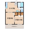 東海道本線/掛川駅 車移動 1階 築44年 2DKの間取り