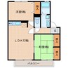 ライズ後藤Ｂ 2LDKの間取り