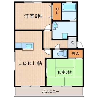 間取図 東海道本線/掛川駅 車移動　14分4.1km 2階 築22年