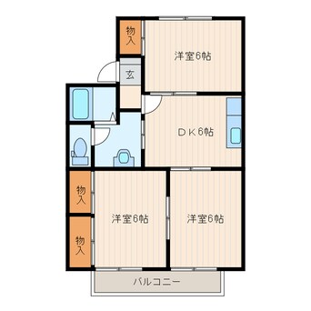 間取図 東海道本線/菊川駅 徒歩5分 2階 築27年