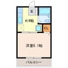 グリーンハイツ北門Ｂ 1Kの間取り