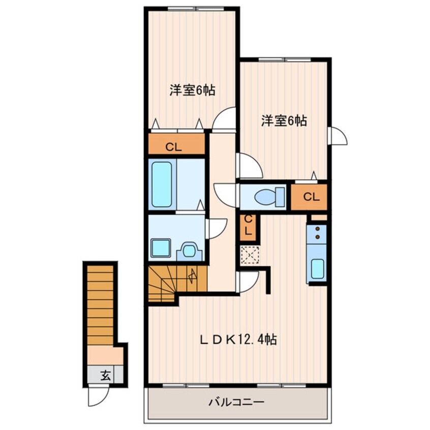 間取図 東海道本線/掛川駅 バス33分大東支所下車:停歩3分 2階 築14年