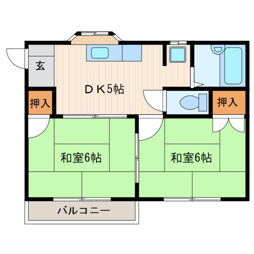 間取図 東海道本線/掛川駅 徒歩16分 2階 築36年