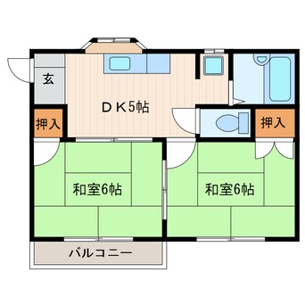 間取図 東海道本線/掛川駅 徒歩16分 2階 築36年