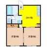 ガーデンハウスC 2DKの間取り
