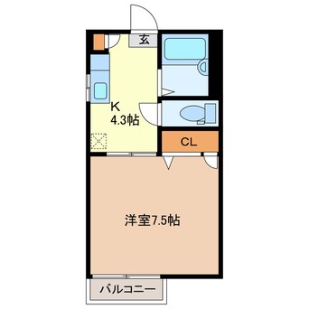 間取図 東海道本線/掛川駅 徒歩24分 2階 築28年