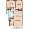 貴宝苑Ⅵ 2LDKの間取り
