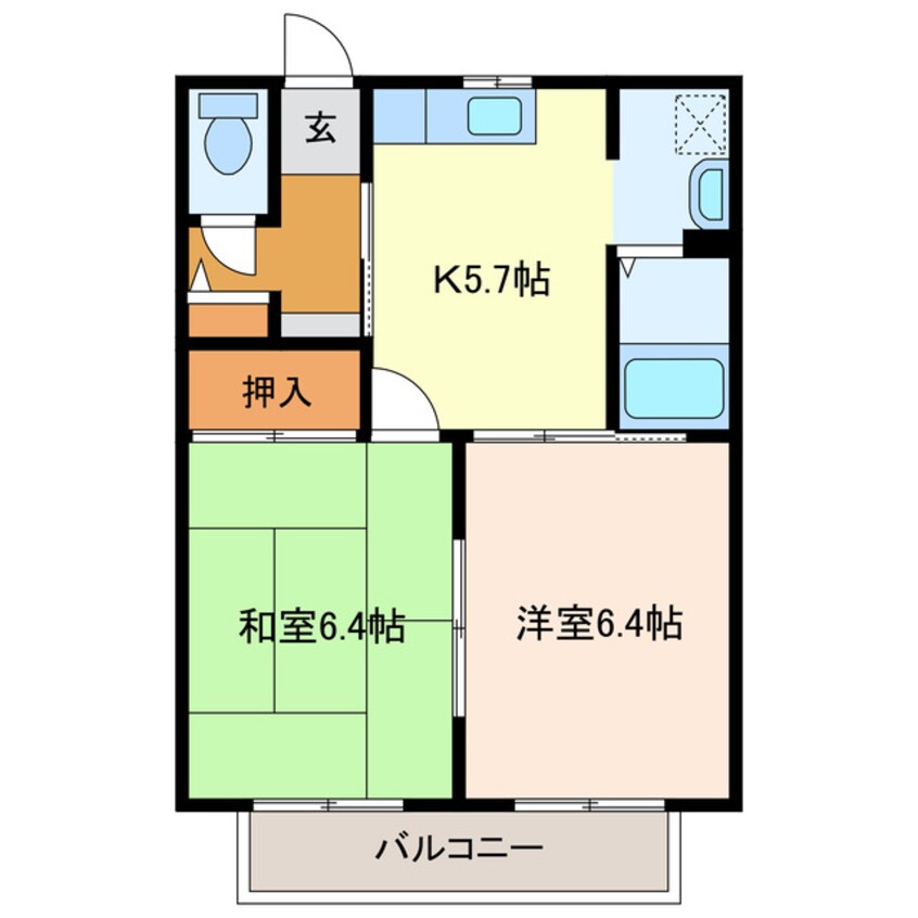 間取図 東海道本線/菊川駅 車移動　11分4.9km 2階 築25年