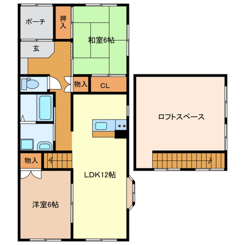 間取図 天竜浜名湖鉄道<天浜線>/西掛川駅 徒歩18分 1-2階 築19年