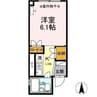 アンソレイユ塩町 1Kの間取り