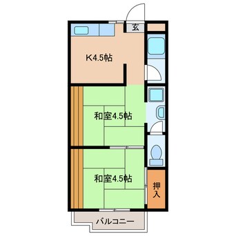 間取図 東海道本線/掛川駅 車移動　15分8.2km 2階 築37年