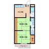 東海道本線/掛川駅 車移動 2階 築38年 2Kの間取り