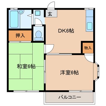 間取図 東海道本線/掛川駅 車移動　22分13.9km 2階 築34年