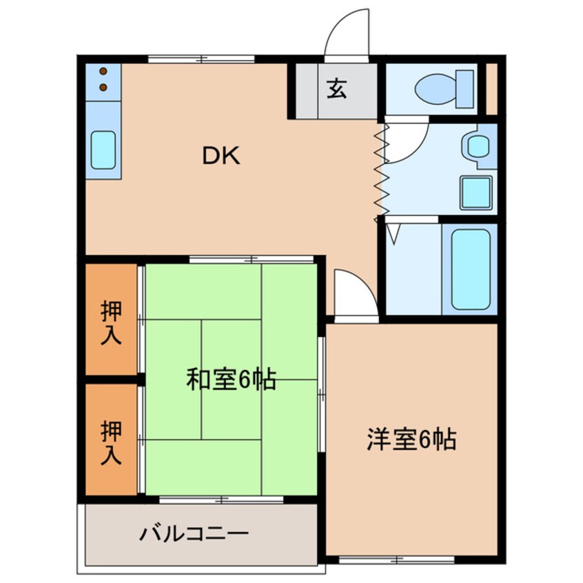 間取図 東海道本線/掛川駅 徒歩31分 2階 築34年