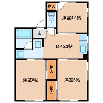 間取図 東海道本線/掛川駅 車移動　9分3.7km 1階 築38年