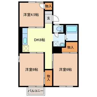 間取図 東海道本線/掛川駅 徒歩15分 2階 築38年