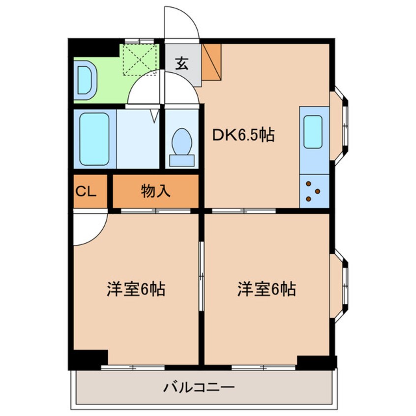 間取図 天竜浜名湖鉄道<天浜線>/掛川市役所前駅 徒歩9分 3階 築34年