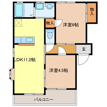 間取図 東海道本線/袋井駅 徒歩18分 1階 築28年