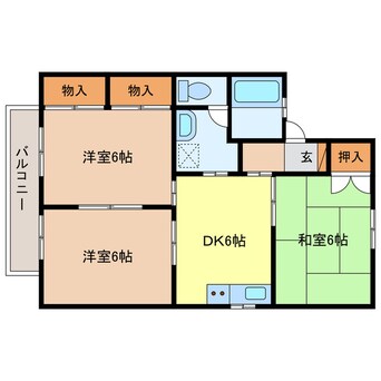 間取図 天竜浜名湖鉄道<天浜線>/掛川市役所前駅 徒歩19分 2階 築31年